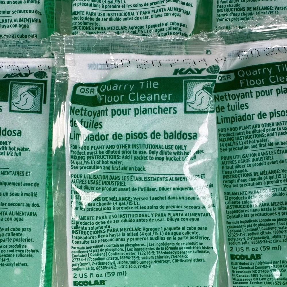 Lot 15 Ecolab Kay Quarry Tile Ceramic Commercial Floor Cleaner Degreaser 2oz